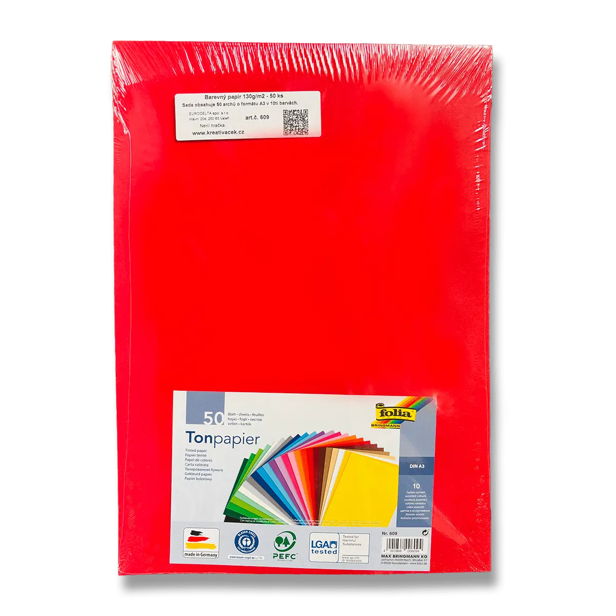 Barevné papíry A3 130 g - mix 10 barev 50 kusů