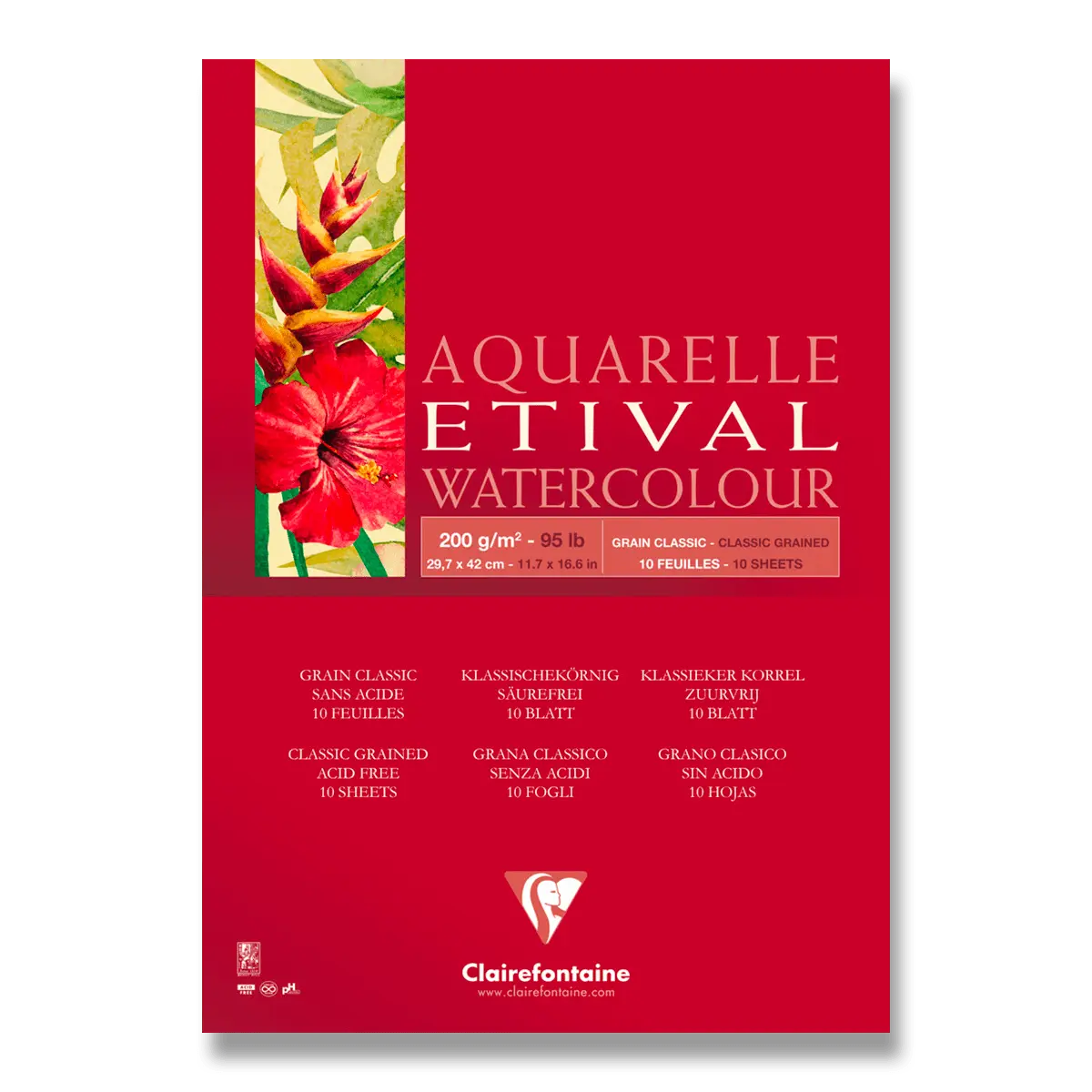 Clairefontaine Etival Classic Grain - akvarelový blok - A3, 10 listů, 200 g