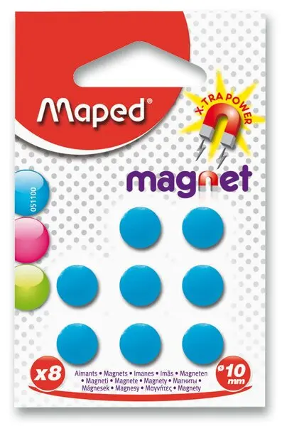 Maped - kulaté magnety - průměr 10 mm - 8 ks, mix barev
