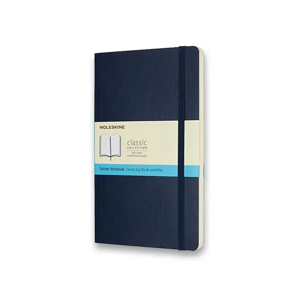 Zápisník Moleskine - měkké desky L, tečkovaný, modrý