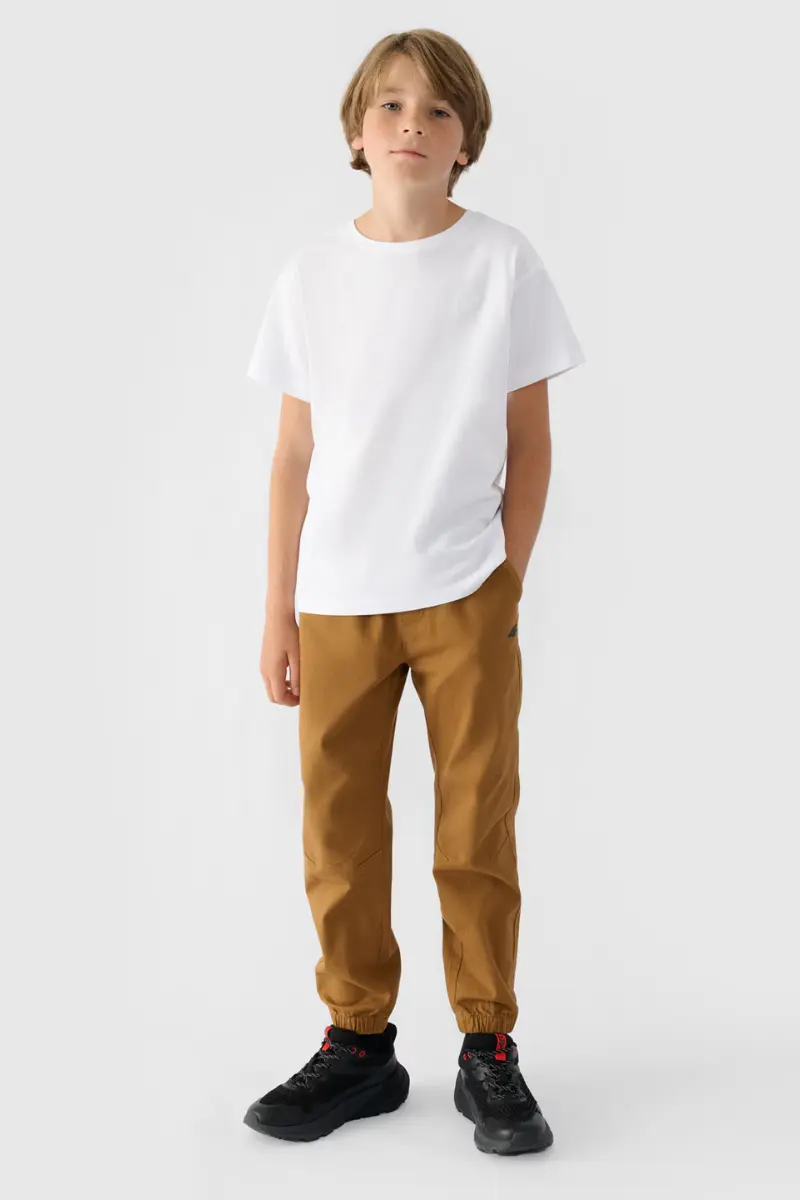 Chlapecké Kalhoty Jogger Casual Hladké 4F Khaki 4FJWMM00TTR