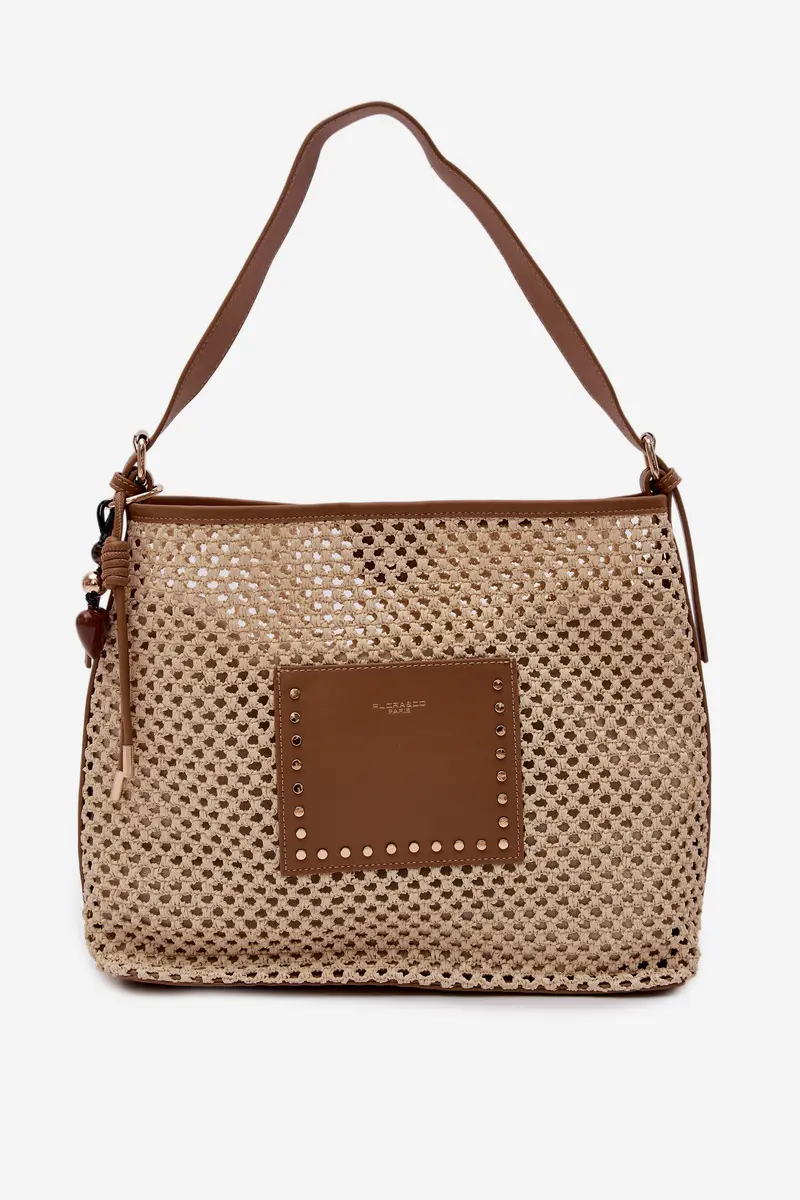 Flora&amp;Co béžová taška s klíčenkou