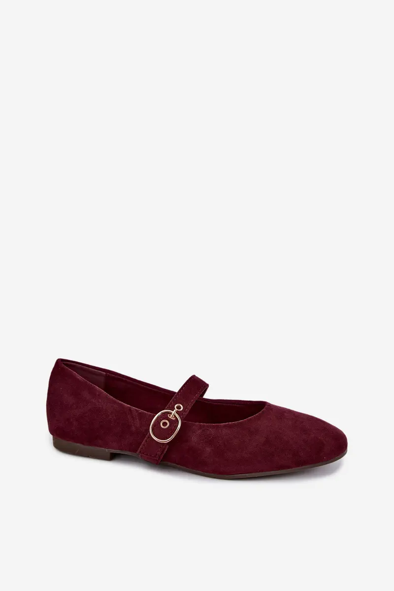 Burgundy baleríny Mary Jane Nolenne