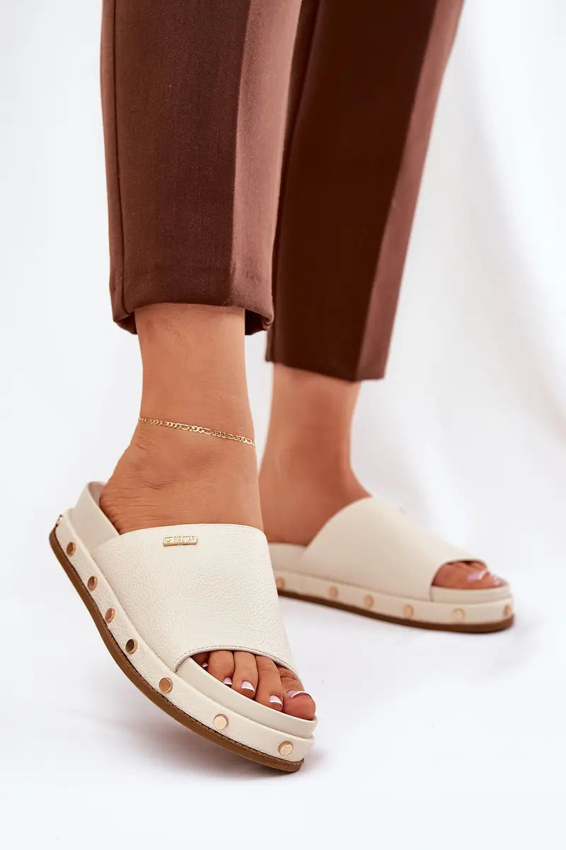 BIG STAR SHOES Dámské žabky na platformě Big Star NN274A746 Beige