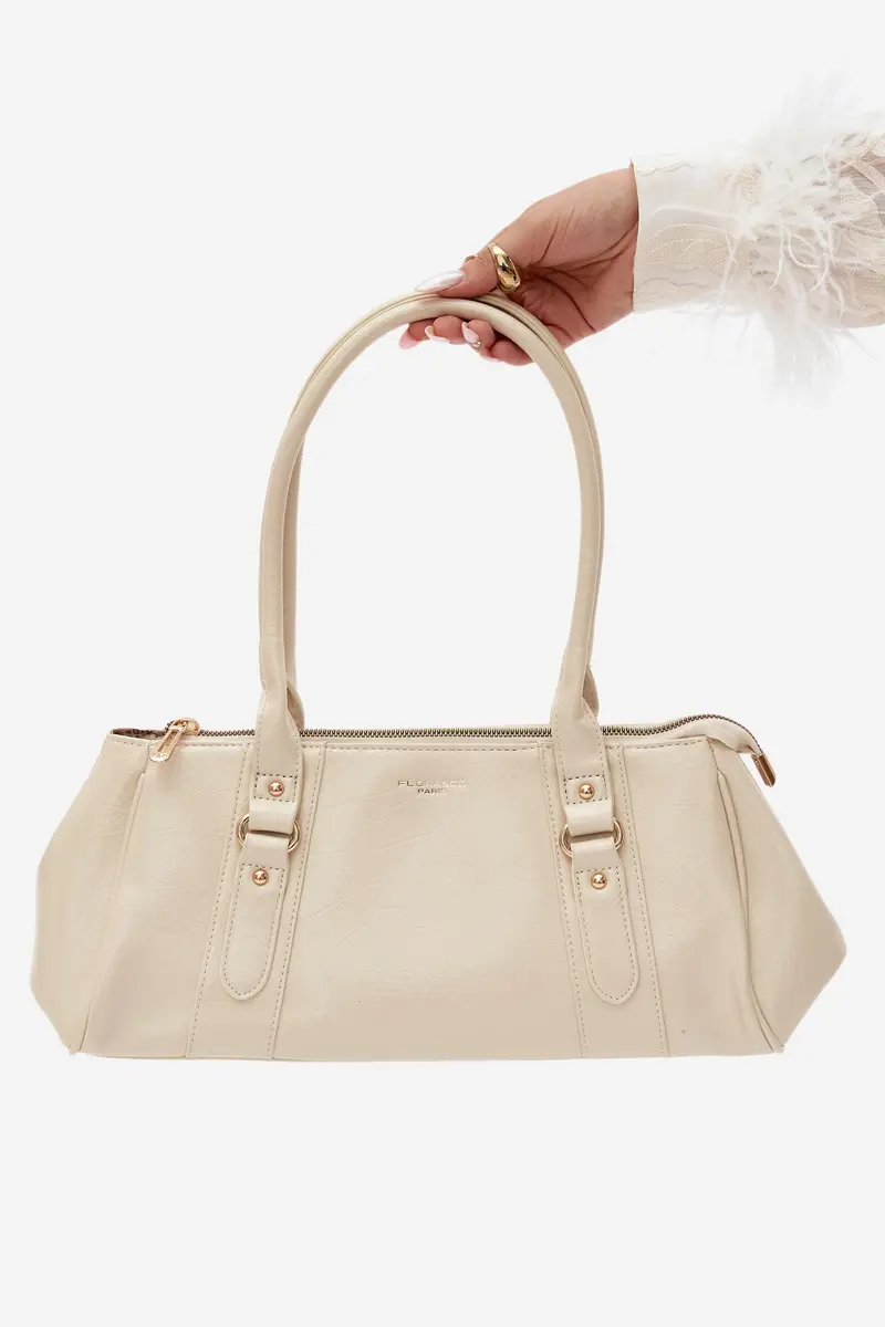 Flora&amp;Co Ecru kabelka z imitace kůže
