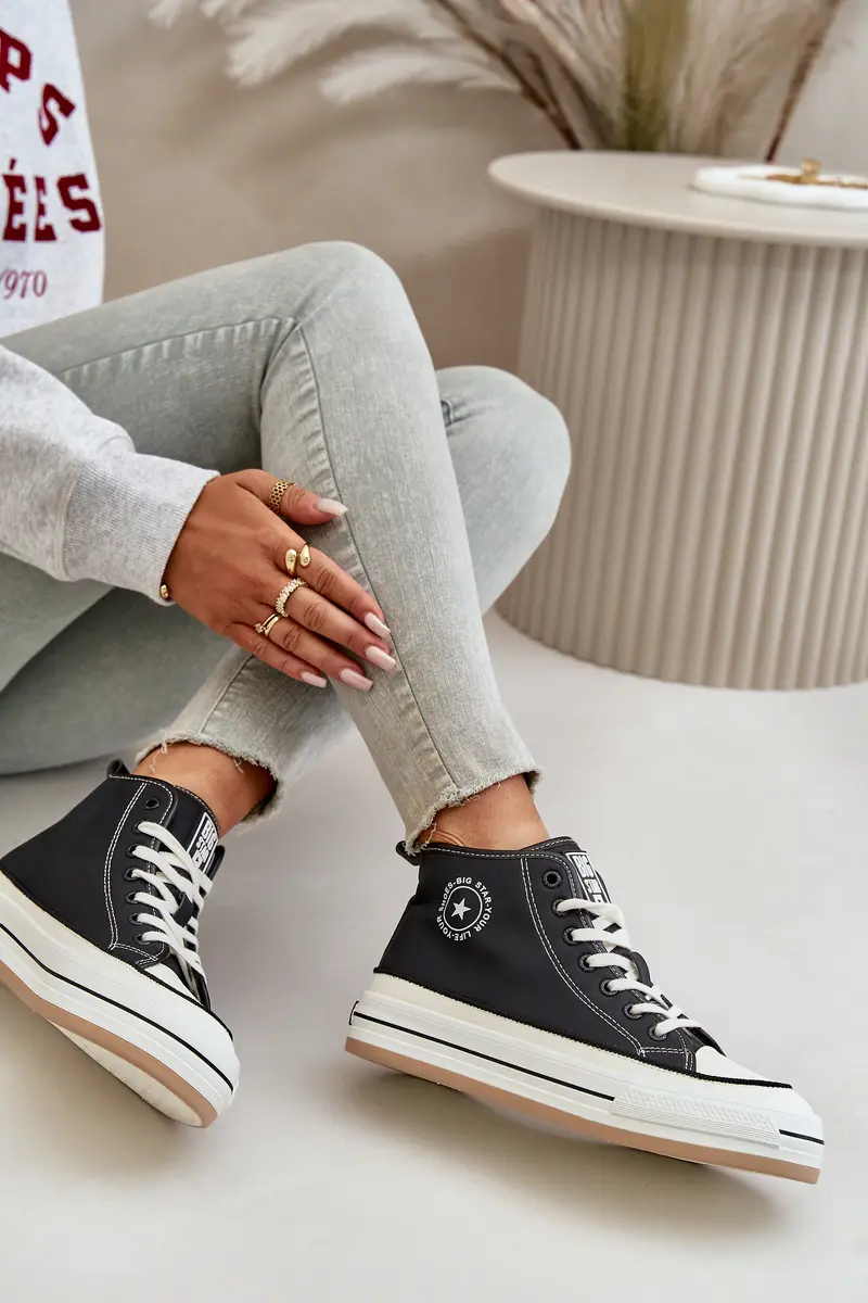 BIG STAR SHOES Zateplené Dámské Tenisky Na Platformě Eko Kůže Big Star