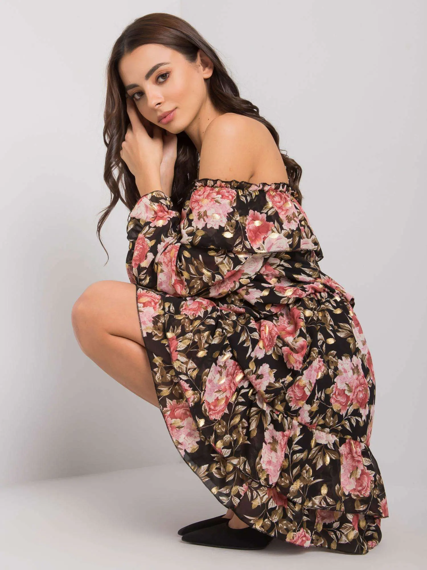 Dress-DHJ-SK-15015-2.73P-Black-Pink