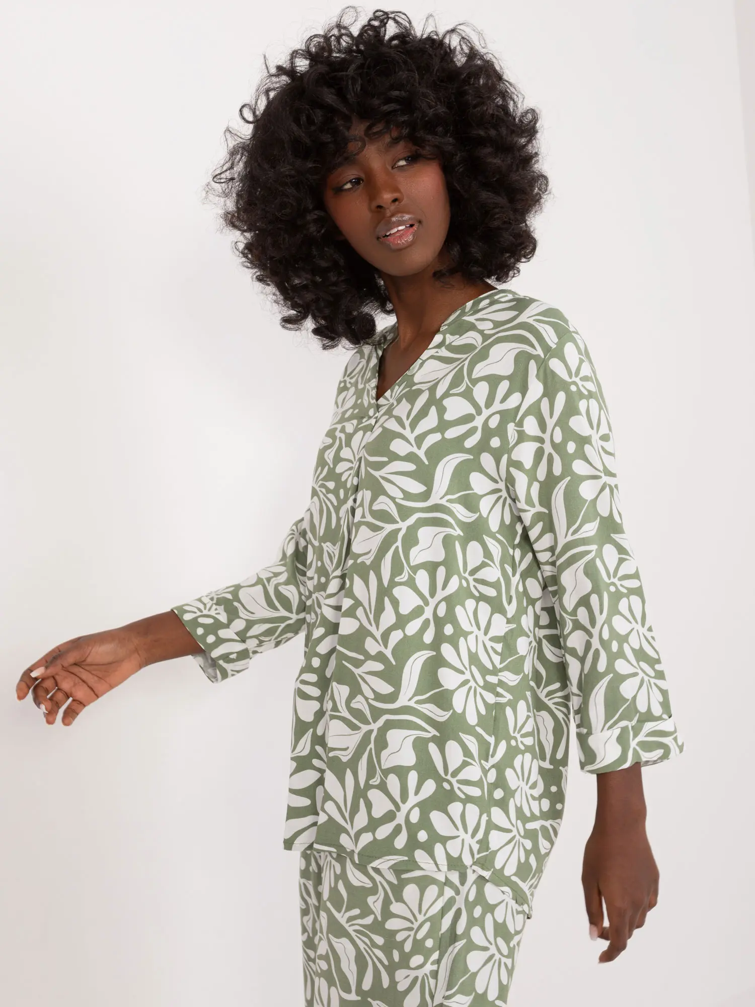 Blouse-D73771M11174A-khaki