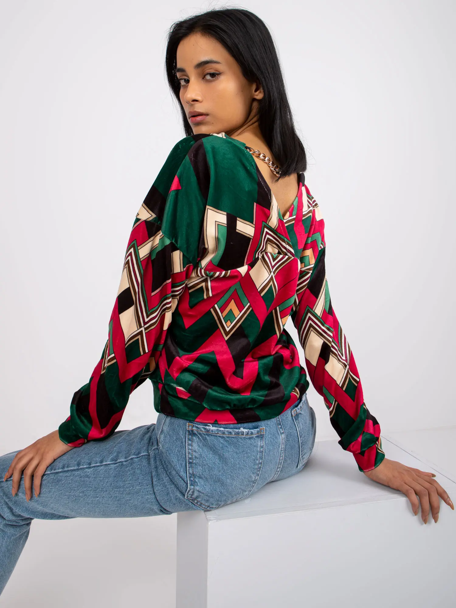 Blouse-DHJ-BZ-6550-4.40-dark green