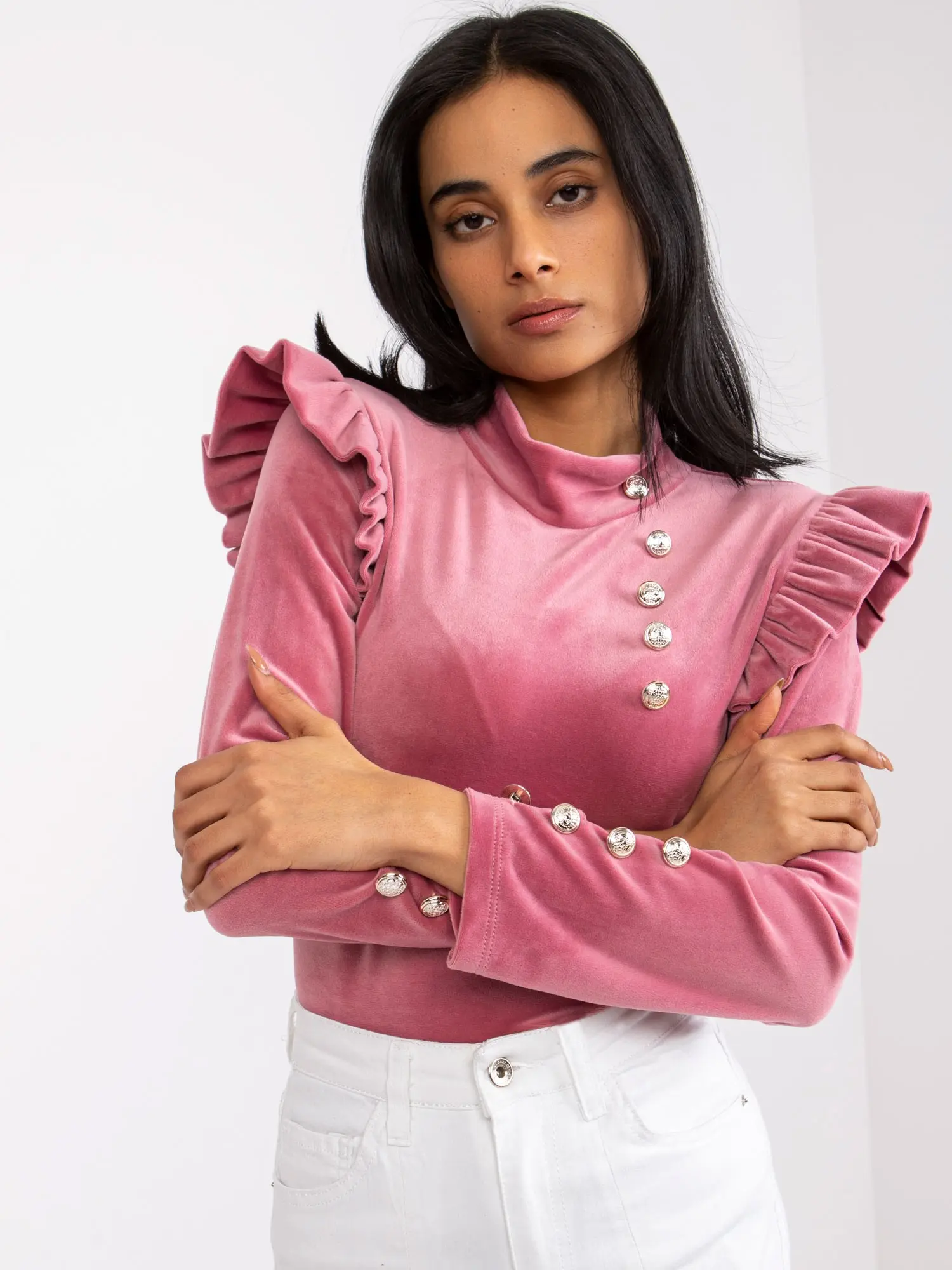 Blouse-DHJ-BZ-6533A.44P-dark pink
