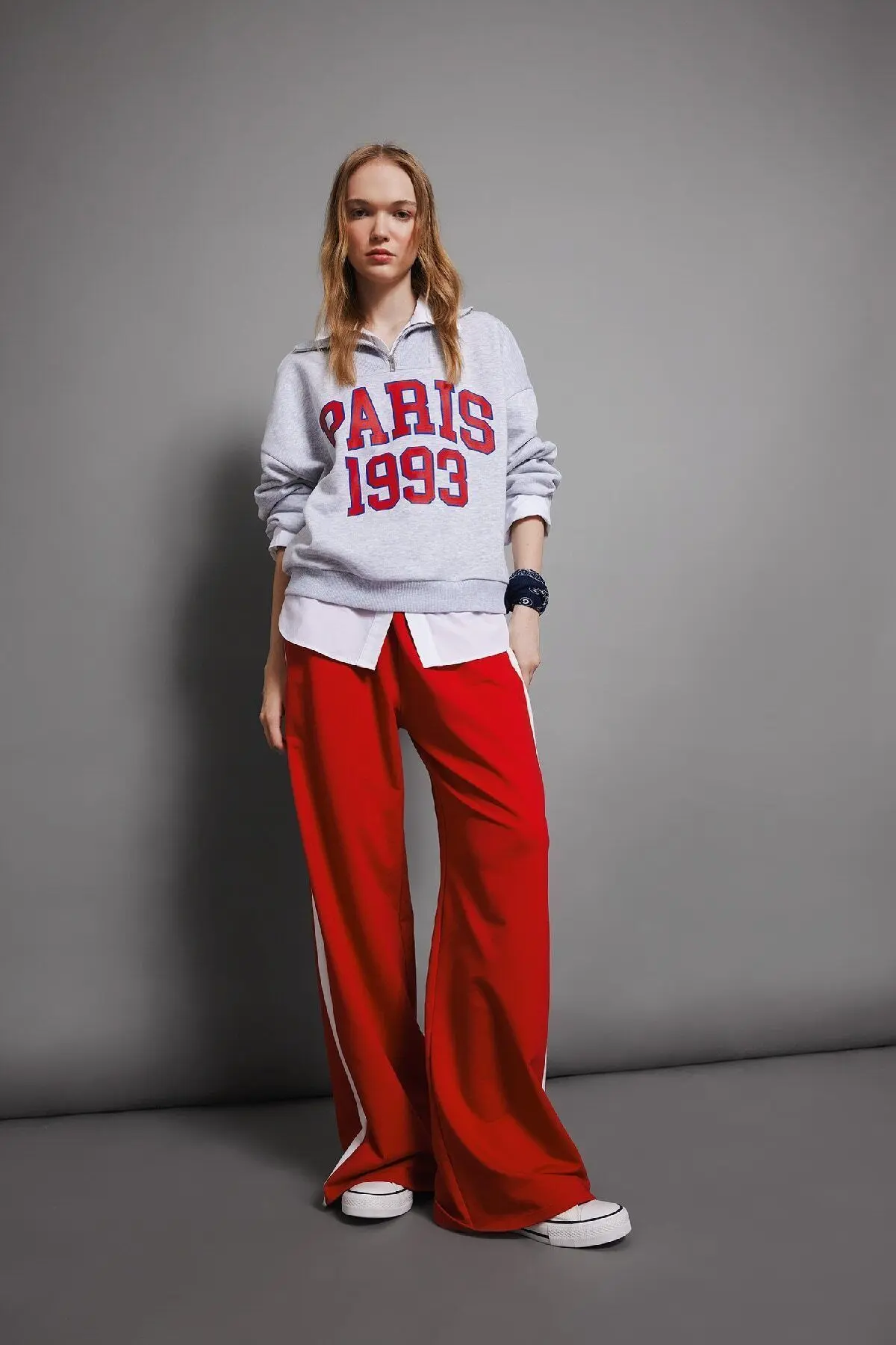 DEFACTO Cool Wide Leg Wide Leg Sweatpants Sweatpants Wide Leg Elastic Waist Laced Striped