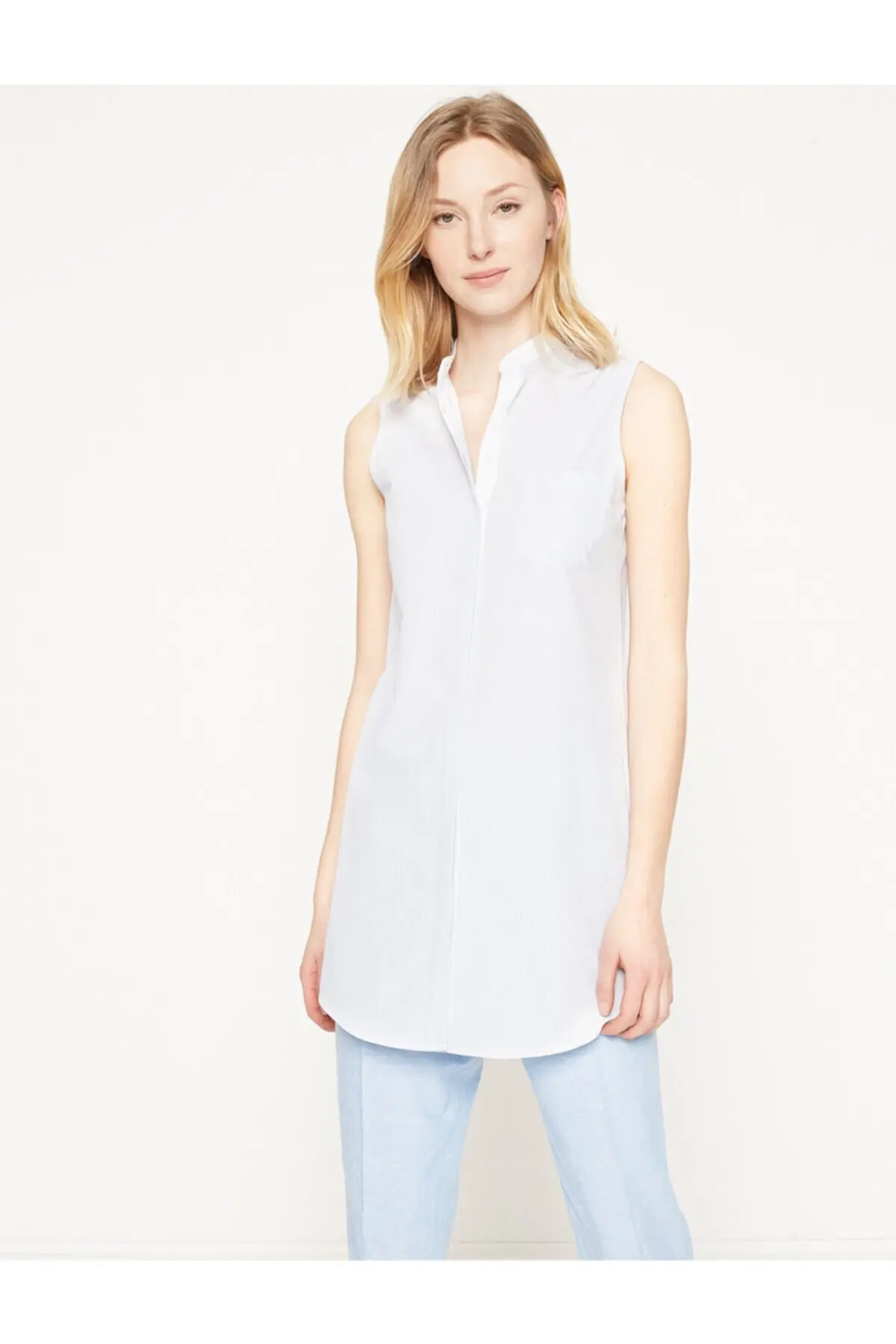 Koton Women's Blue Striped Tunic