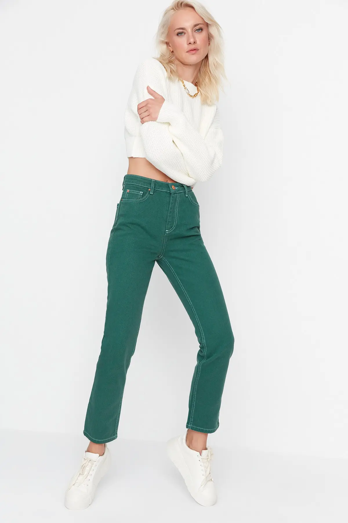 Dámské kalhoty Trendyol High Waist