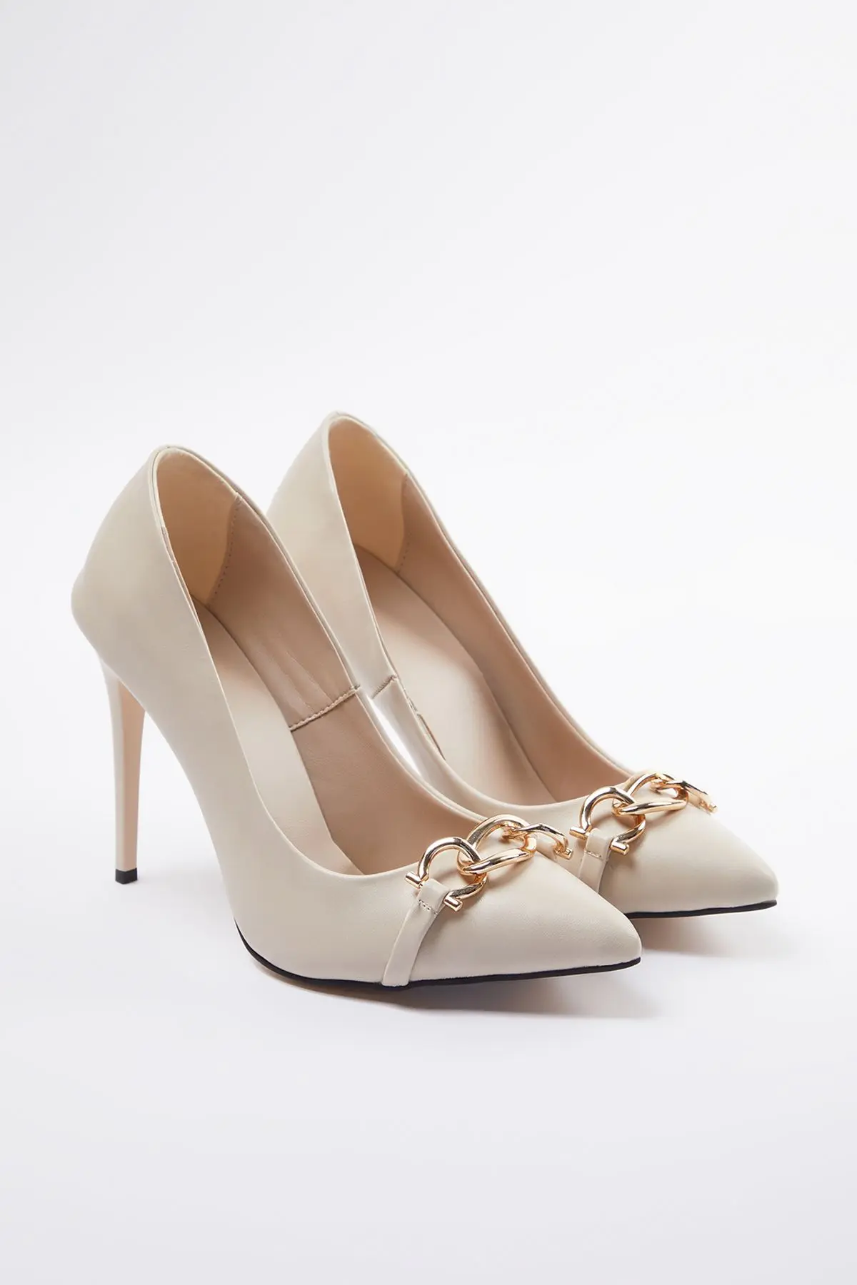 Trendyol Beige Chained Women's Classic Stiletto Heel Shoes