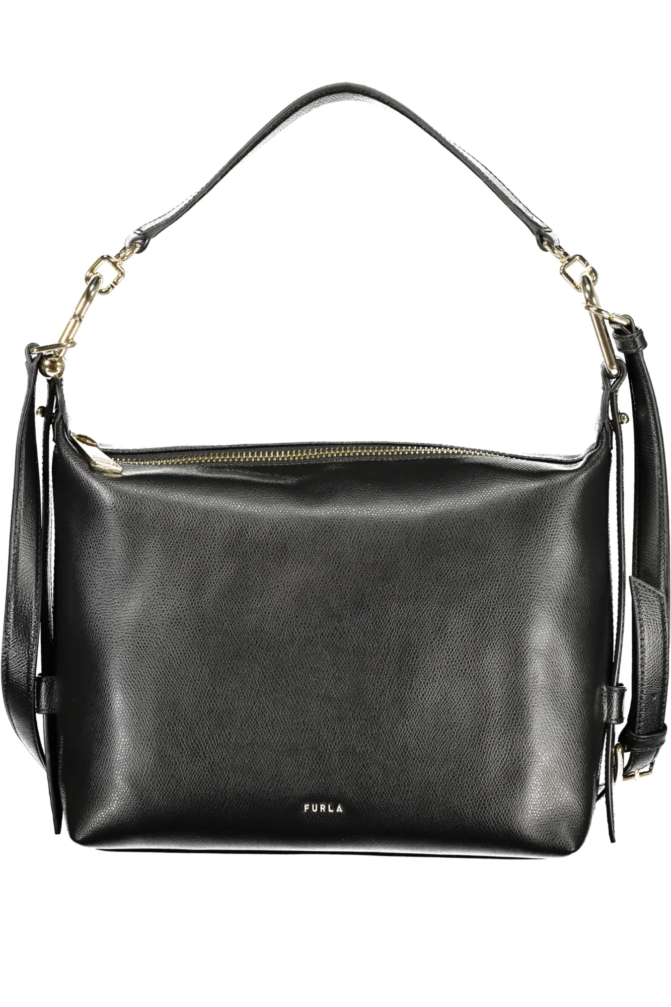 Černá kožená kabelka přes rameno