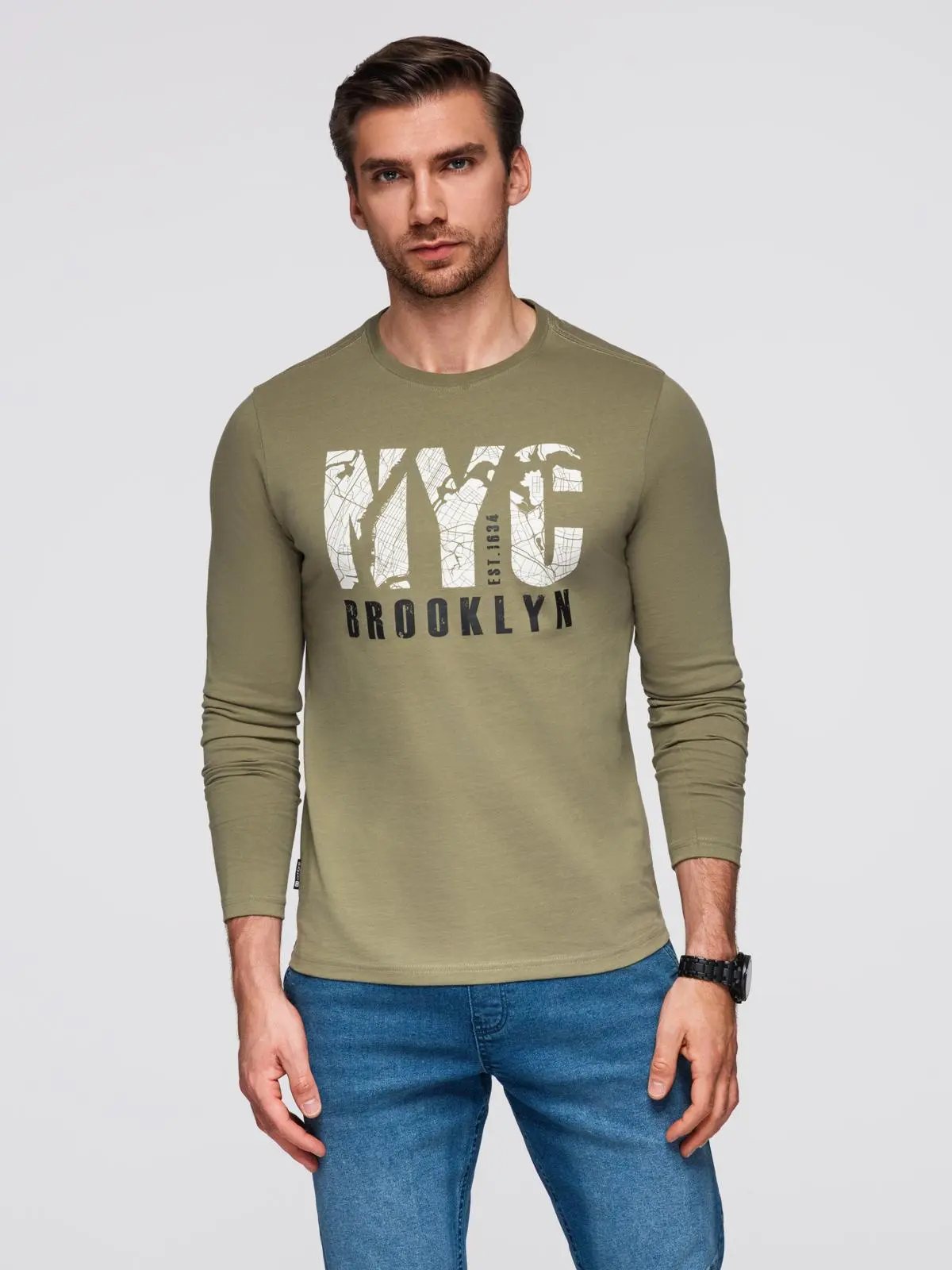 Pánské triko s dlouhým rukávem NYC Brooklyn