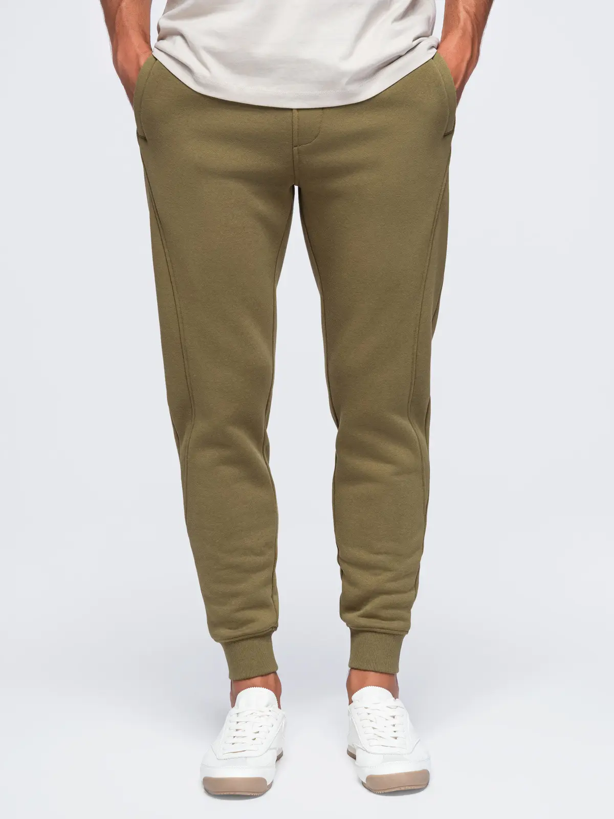 Ombre BASIC men's jogger tracksuit bottoms – olive green