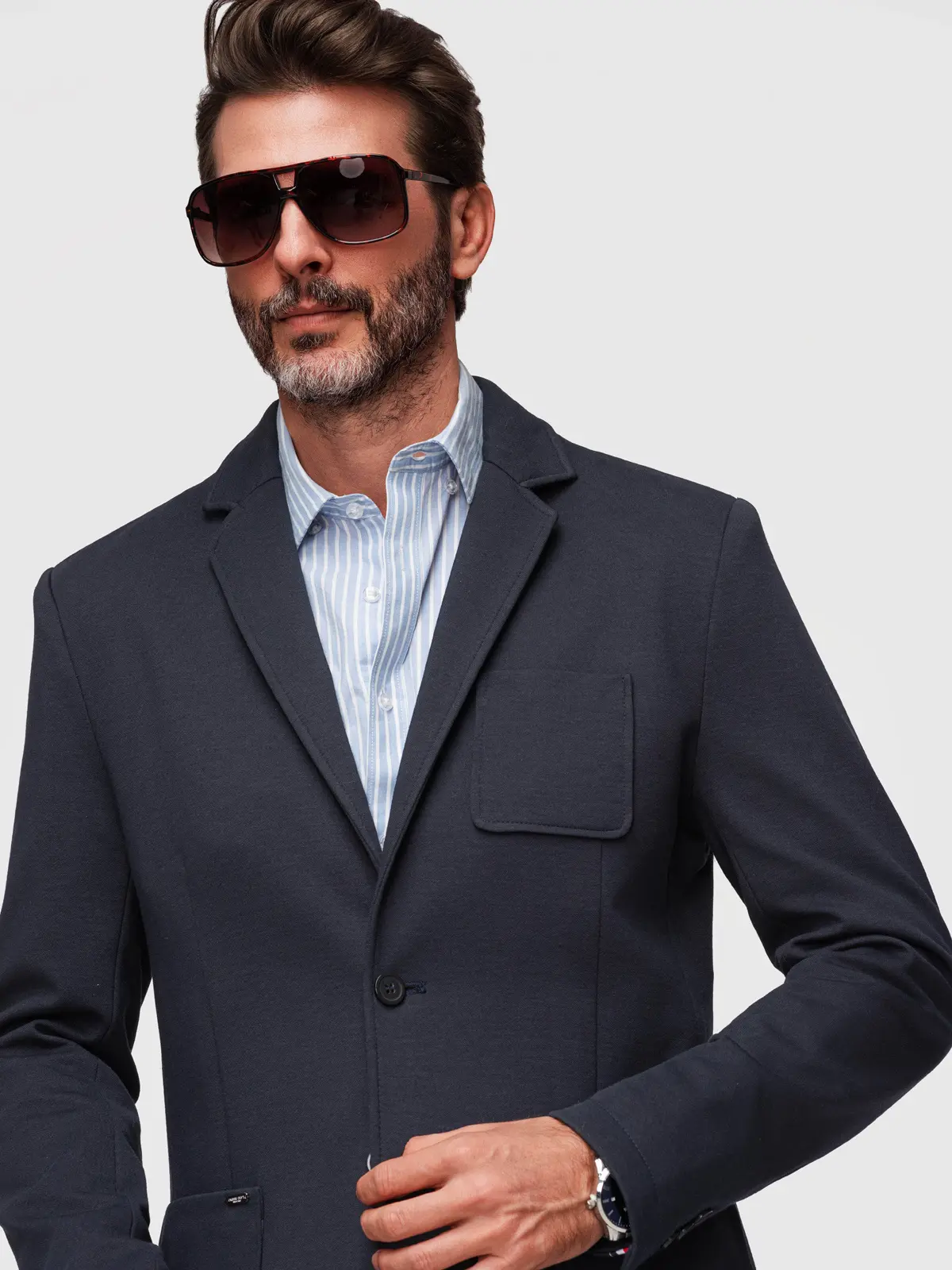 Pánské slim fit sako s jemnou texturou