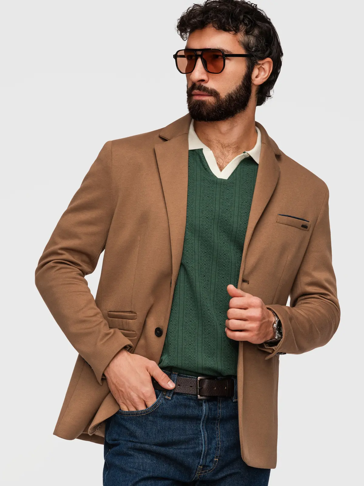Ombre pletené pánské SLIM FIT sako