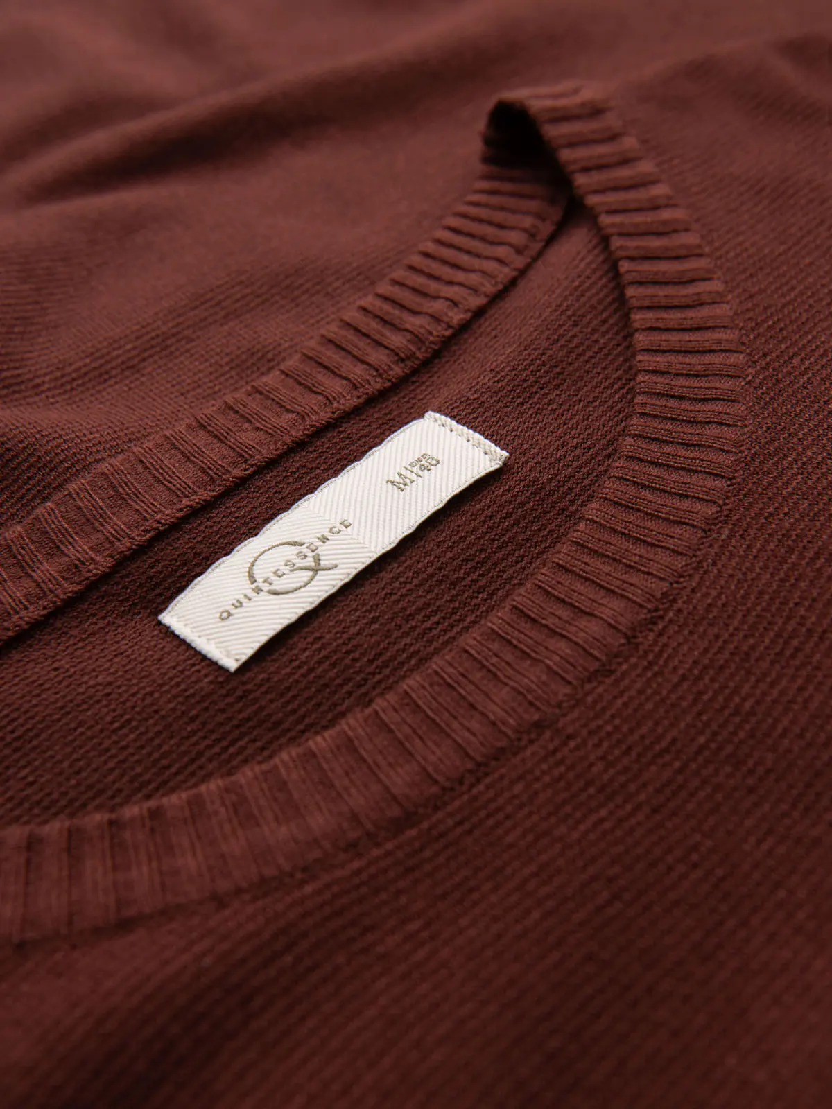 Ombre Men's classic knitted shirt with ribbed cuffs - warm brown
