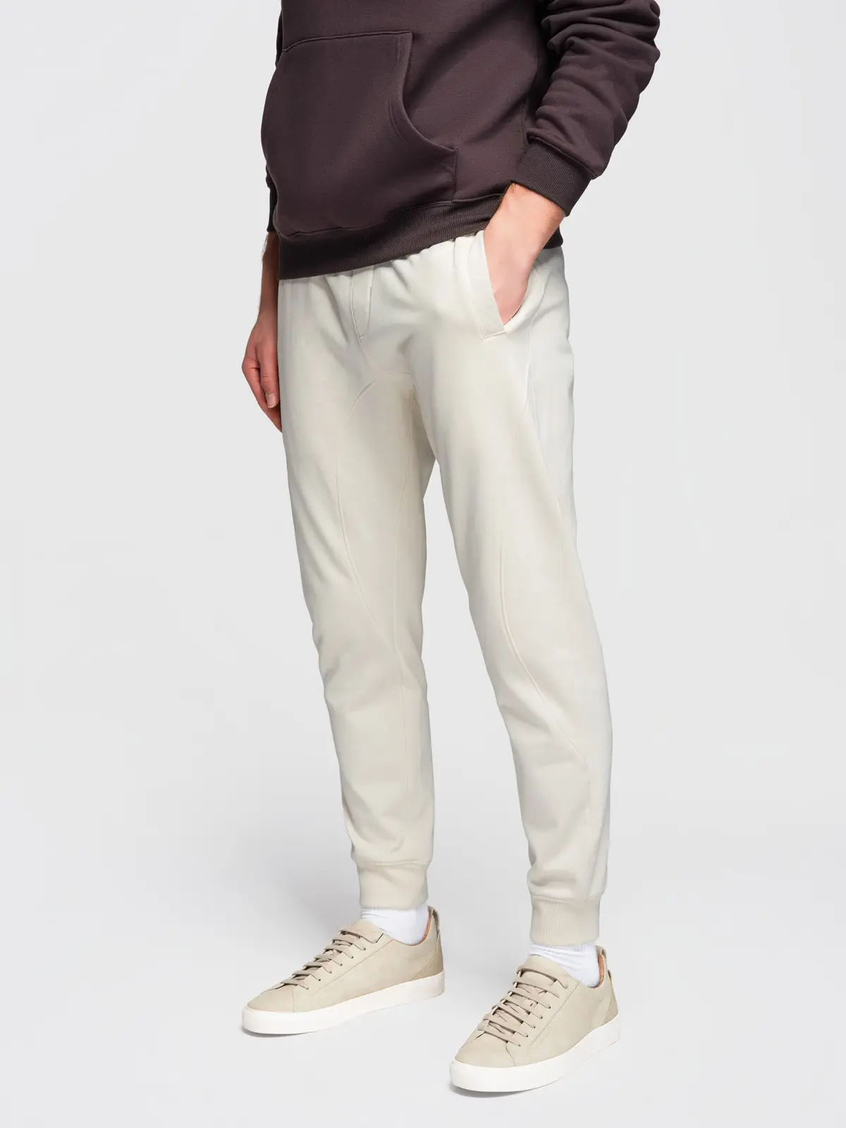 Ombre pánské BASIC jogger tepláky - krémové