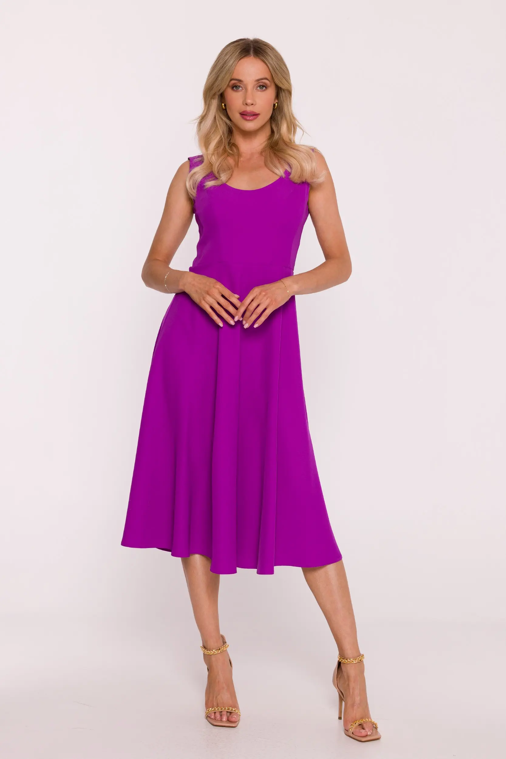 Dámské šaty S424 levandulové - Stylove M
