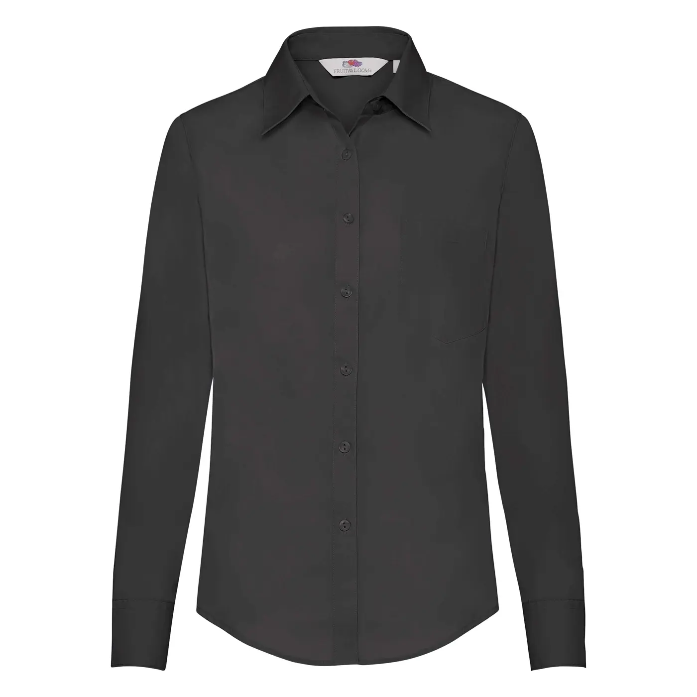 FRUIT OF THE LOOM F17•LADIES LONG SLEEVE POPLIN SHIRT