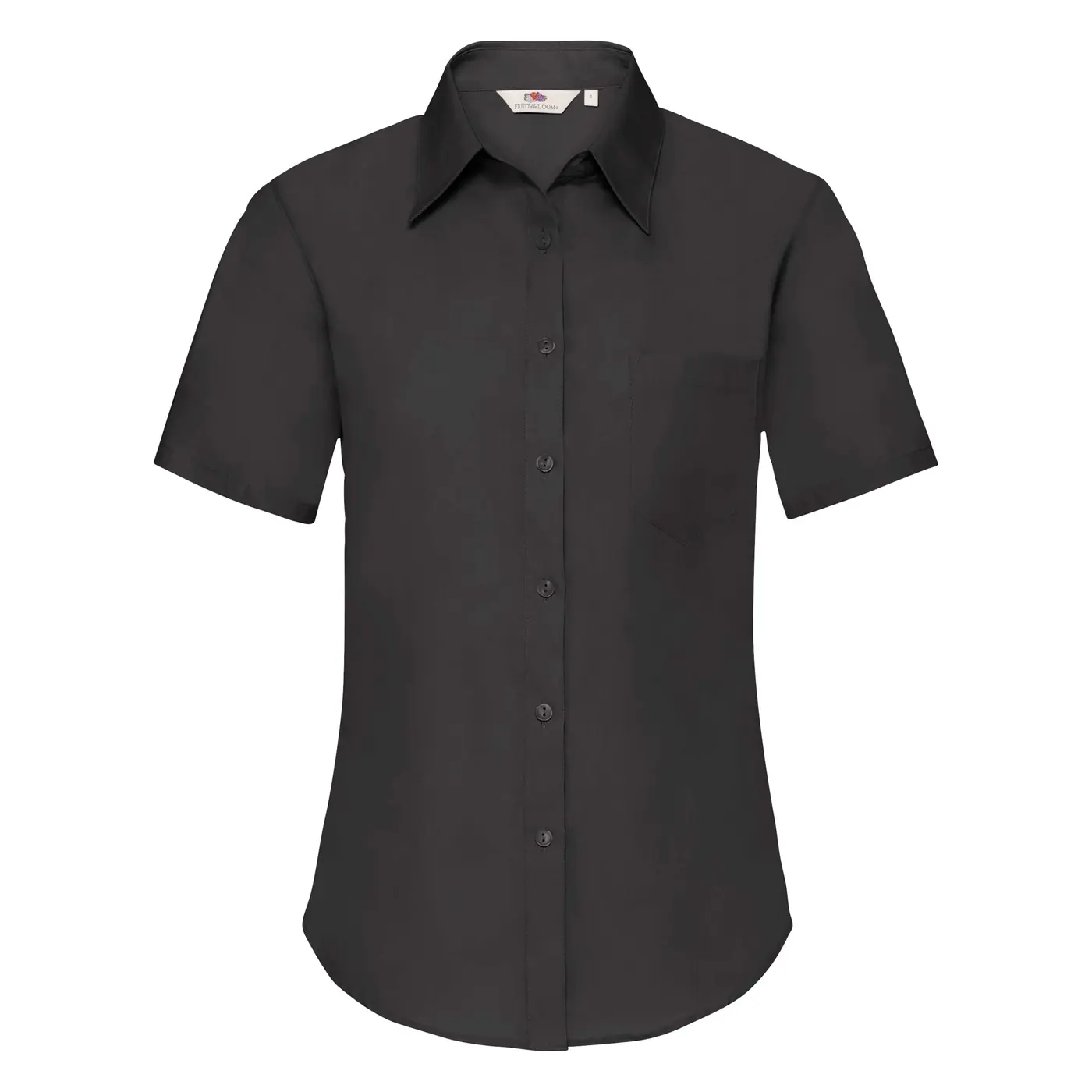 FRUIT OF THE LOOM F18•LADIES SHORT SLEEVE POPLIN SHIRT