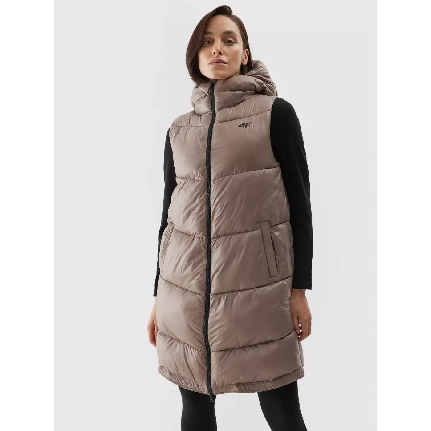 4F 4FAW23TVESF074 LIGHT BROWN Dámská vesta US