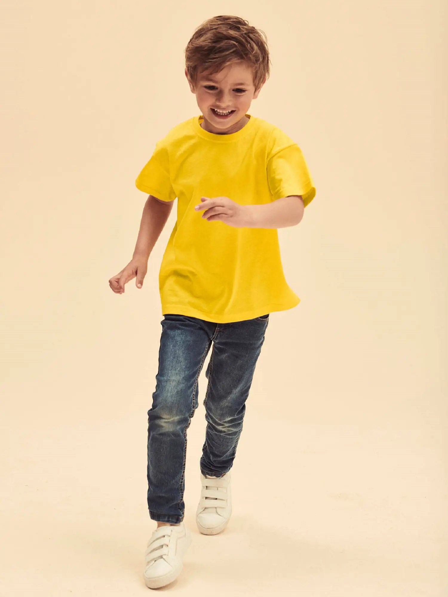 Yellow Cotton T-shirt Fruit of the Loom