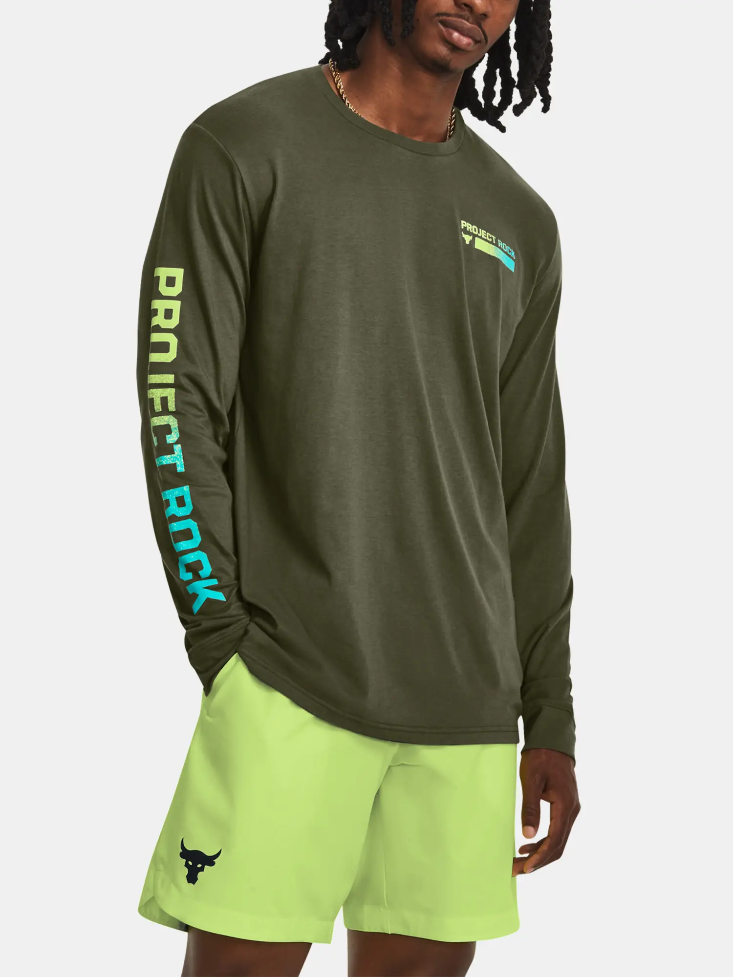 Khaki tričko Under Armour UA PJT ROCK BRAHMA LS