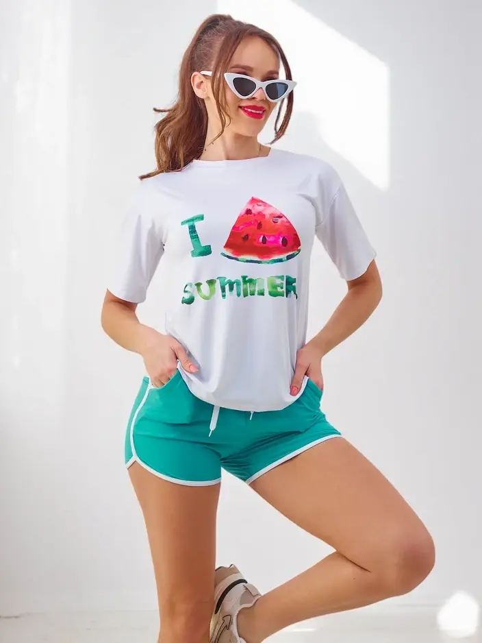 Resti Women's sports set with t-shirt and shorts Watermelon