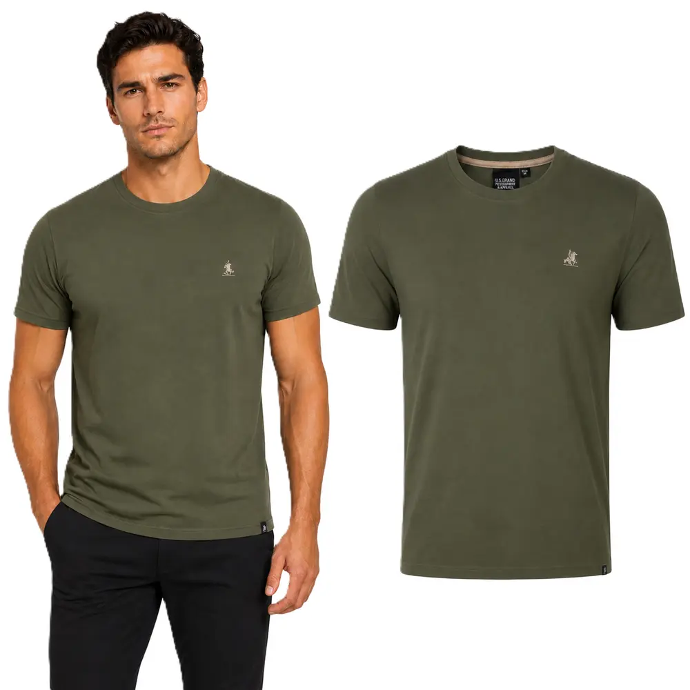 Pánské triko US Grand Polo - zelené/khaki