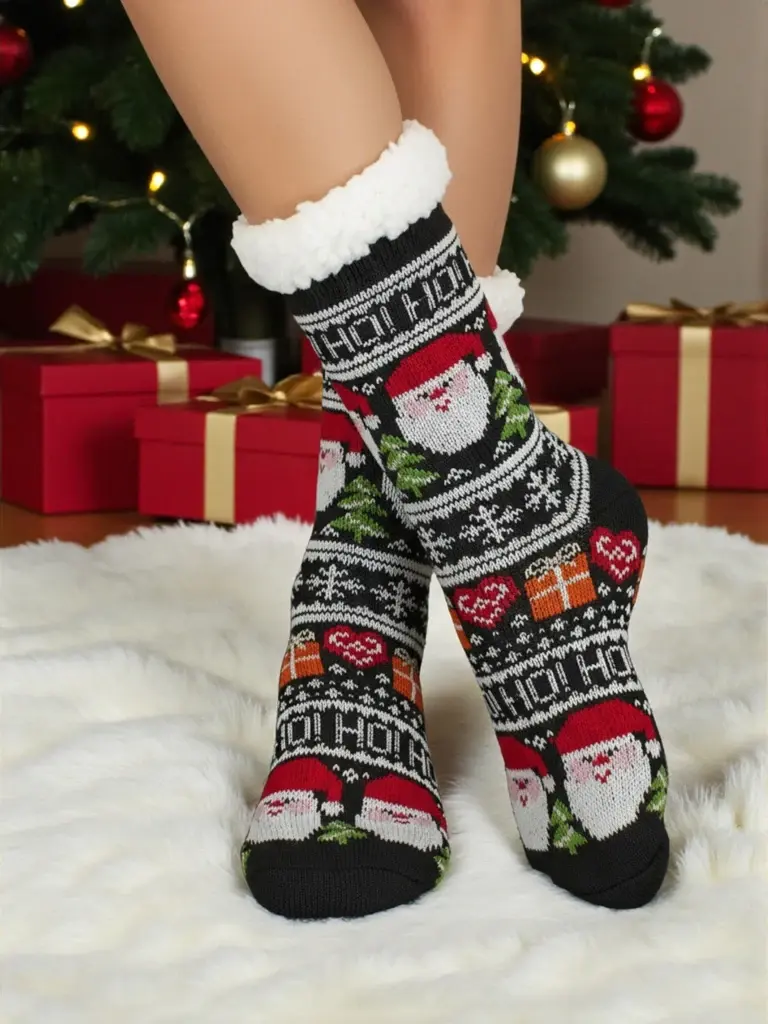 Veselé vánoční ponožky s motivem Santa Clause