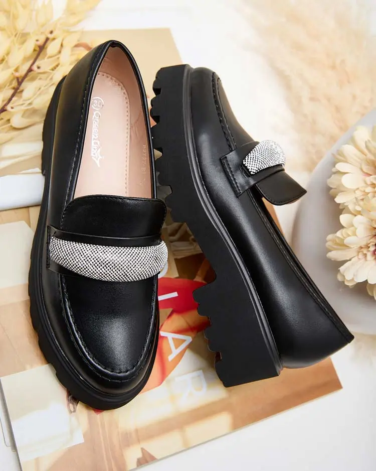 Resti Women's moccasins with zircons Emerne