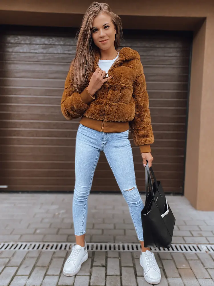 Dámská bunda FERNANDA Dstreet TY2285 Barva: Hnědá, Velikost: XXL