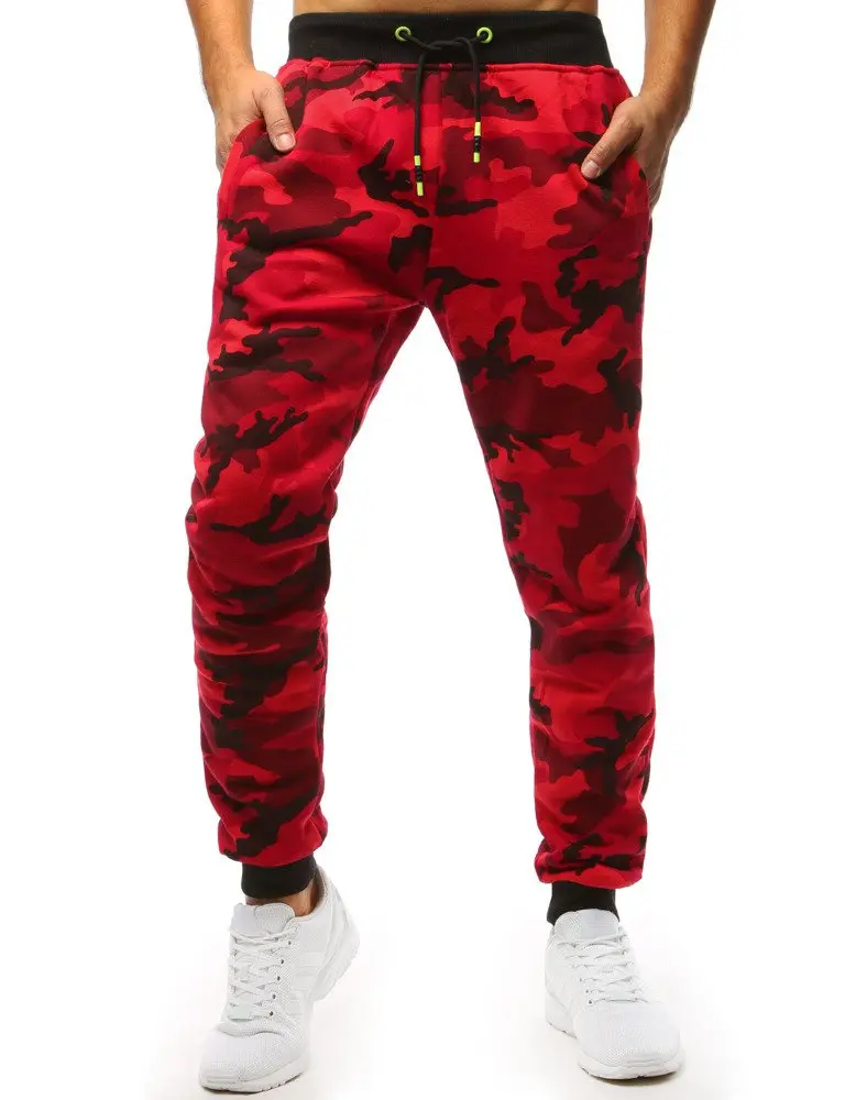 Červené pánské maskáčové jogger tepláky Dstreet UX1467 Barva: Červená, Velikost: