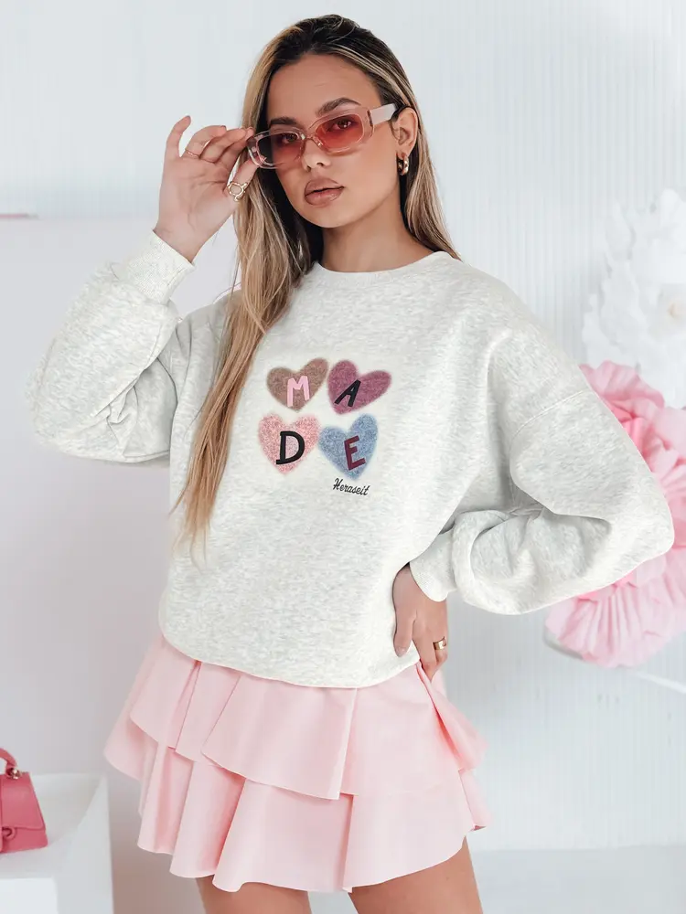 Dámská oversize mikina s potiskem srdíček
