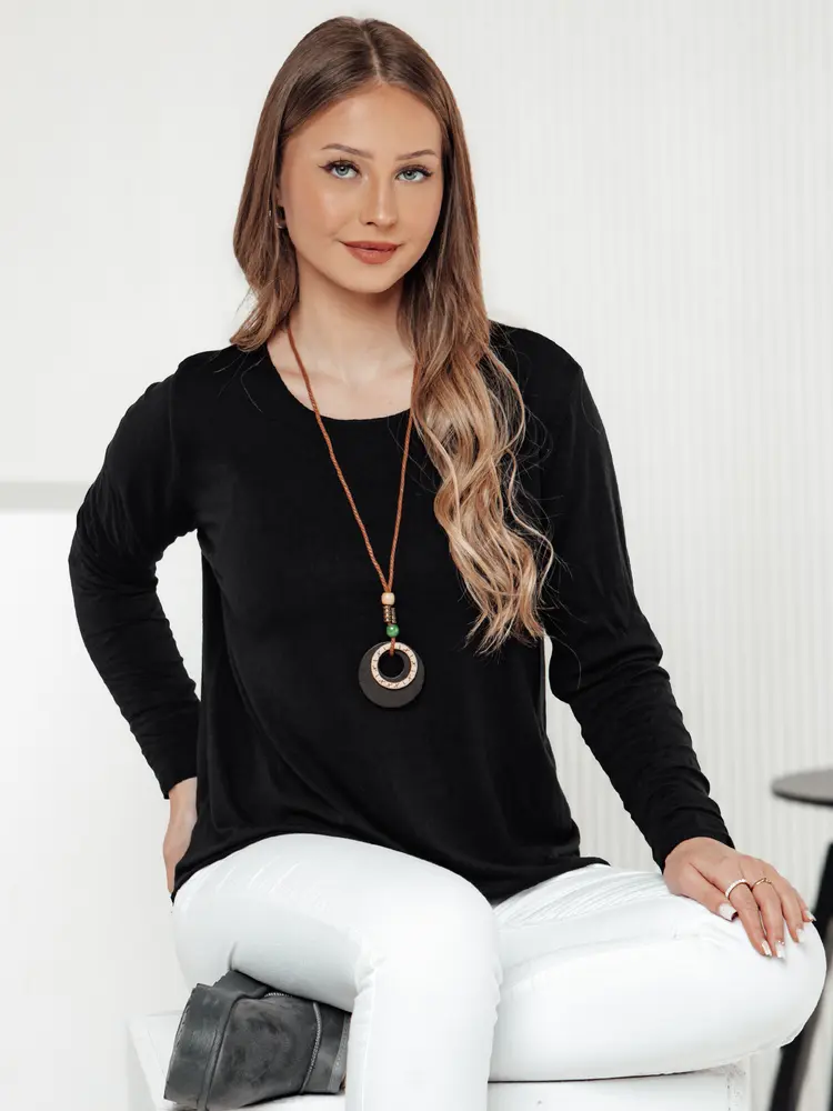Černá halenka LUCERIA s náhrdelníkem
