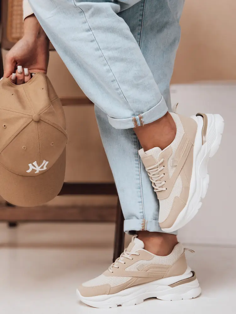Dámské béžové sneakersy na platformě SPORTLITE