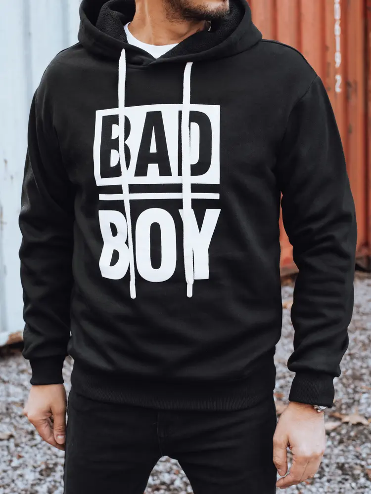 Černá mikina s kapucí 'Bad Boy'