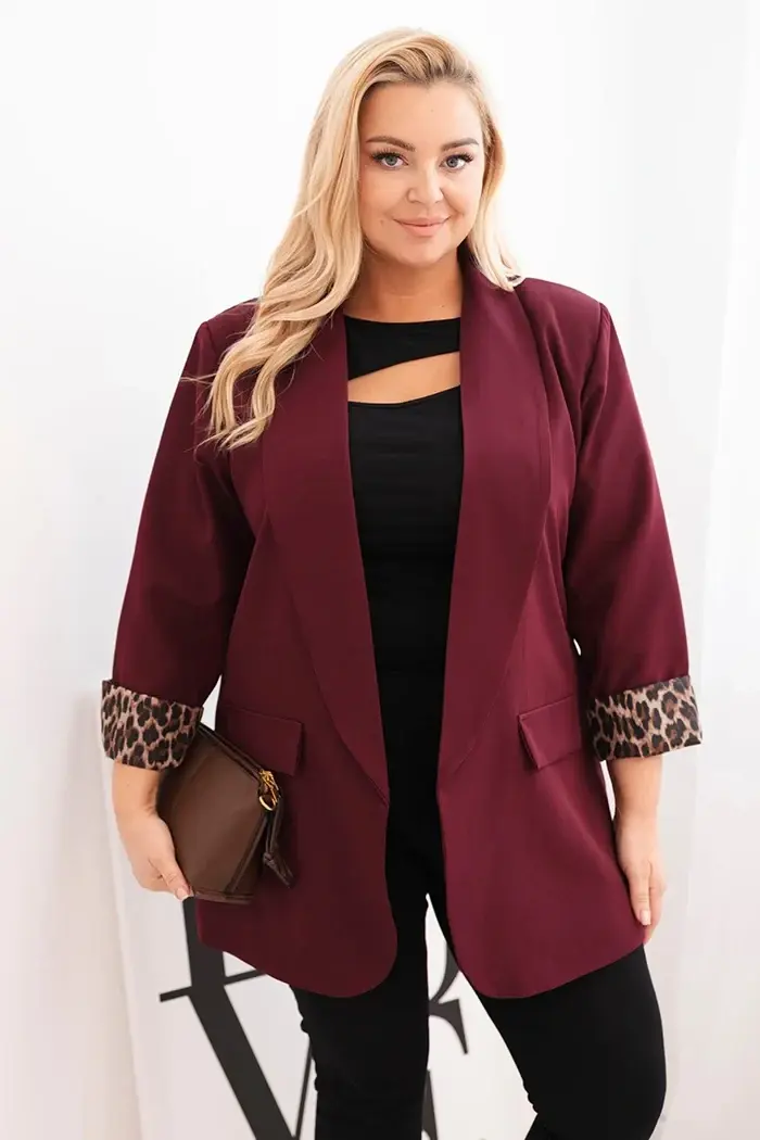 Kesi Dámské sako Plus Size ART1199 Barva: Fialová, Velikost: UNI