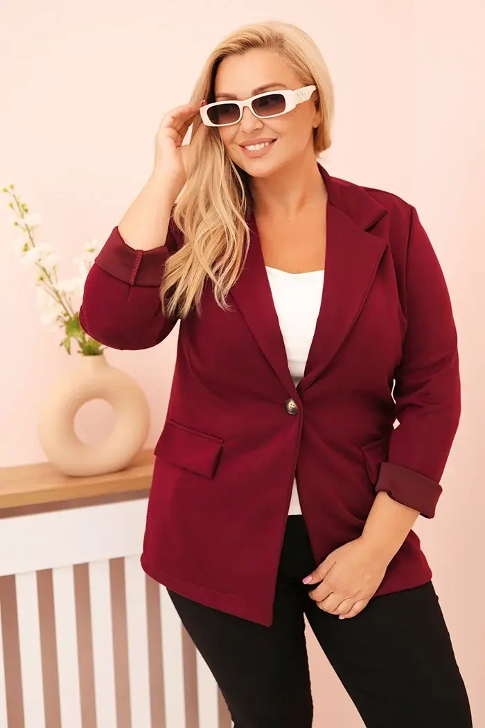 Kesi Dámské sako Plus Size 21454 Barva: Fialová, Velikost: UNI