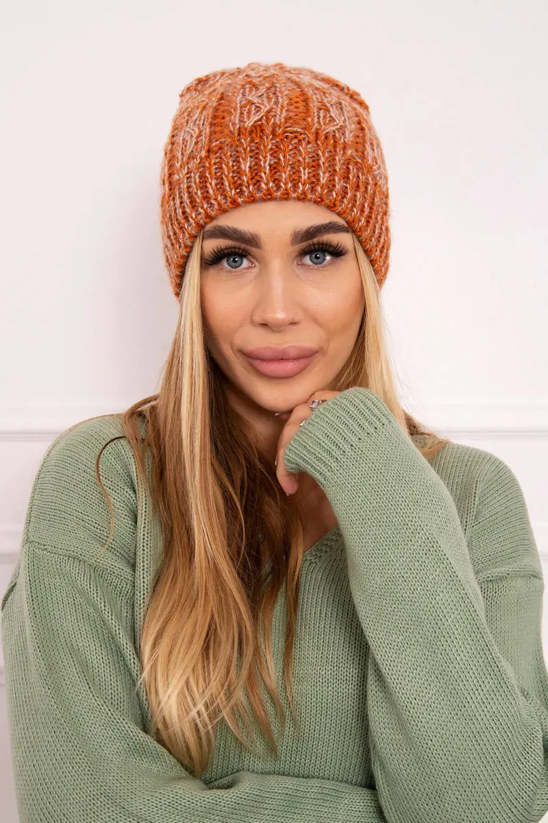 Kesi Fleecová čepice Melisa K241 oranžová+šedá