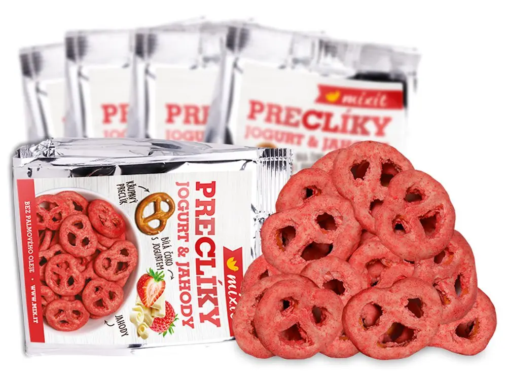 Mixit Preclíky do kapsy Jogurtová čokoláda s jahodami (70g)