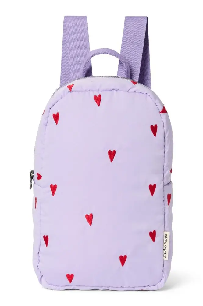 Studio Noos Puffy Mini BACKPACK batůžek Purple Hearts