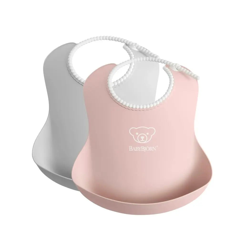 BABYBJORN Baby bryndáky 2ks pudrově růžový/šedý Babybjorn