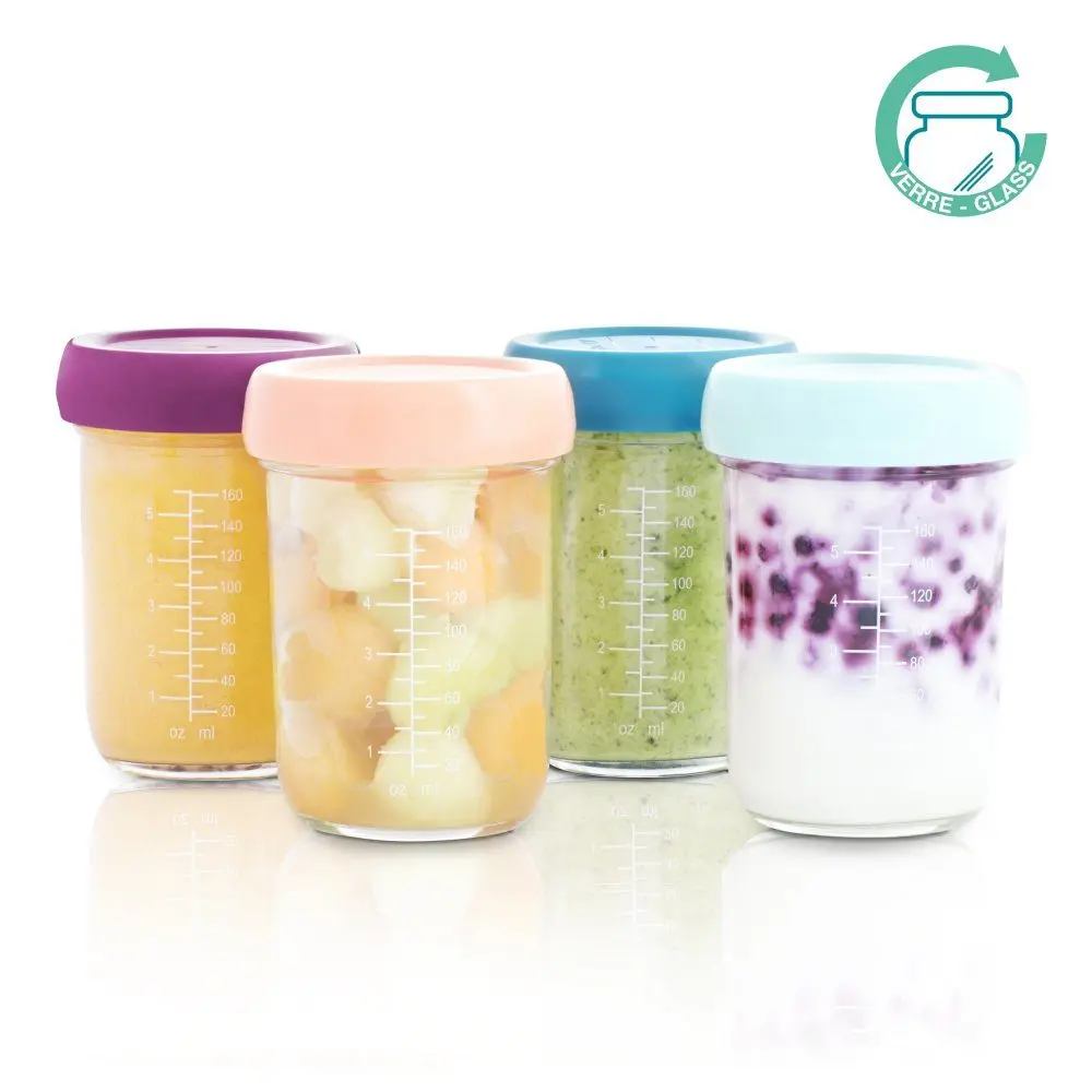 Babymoov Skleněné misky s víčky 4x100ml a 4x220ml