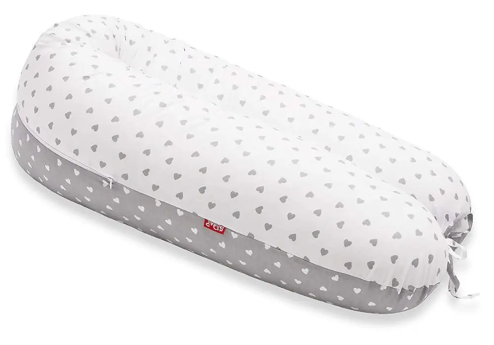Scamp Kojící polštář 155x30 (LittleHeartWhiteGray)