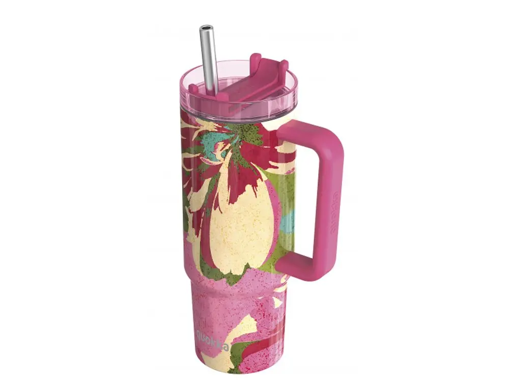 Termohrnek Stream s brčkem, 950ml, Quokka, pink flambe